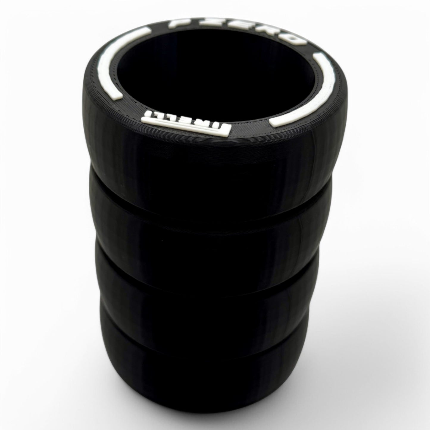 F1 Tyre Stack Can Koozie – 3D Printed Racing Drink Holder for 12 oz & Slim Cans