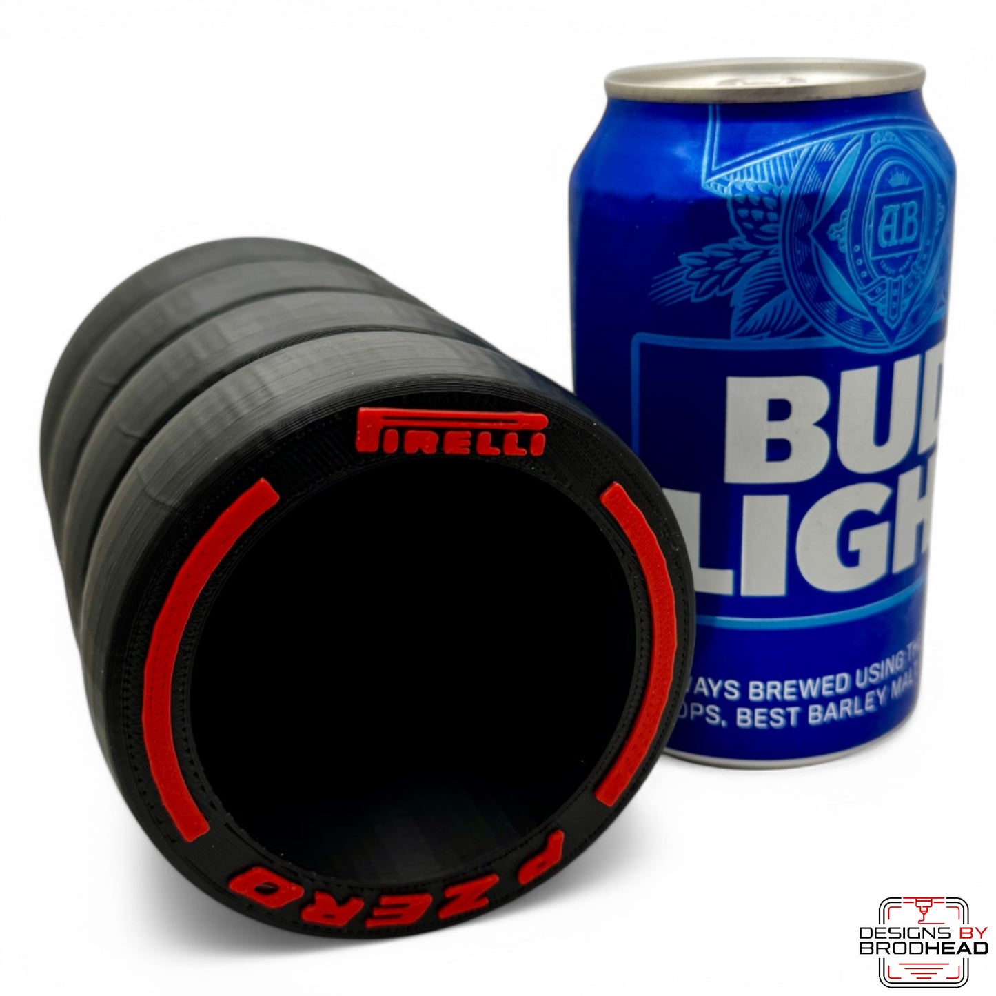 F1 Tyre Stack Can Koozie – 3D Printed Racing Drink Holder for 12 oz & Slim Cans