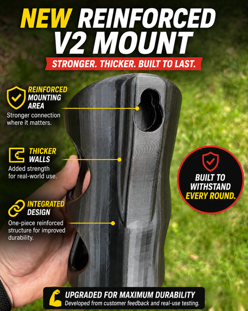 BottleLock reinforced V2 golf push-cart mount and sizing overview