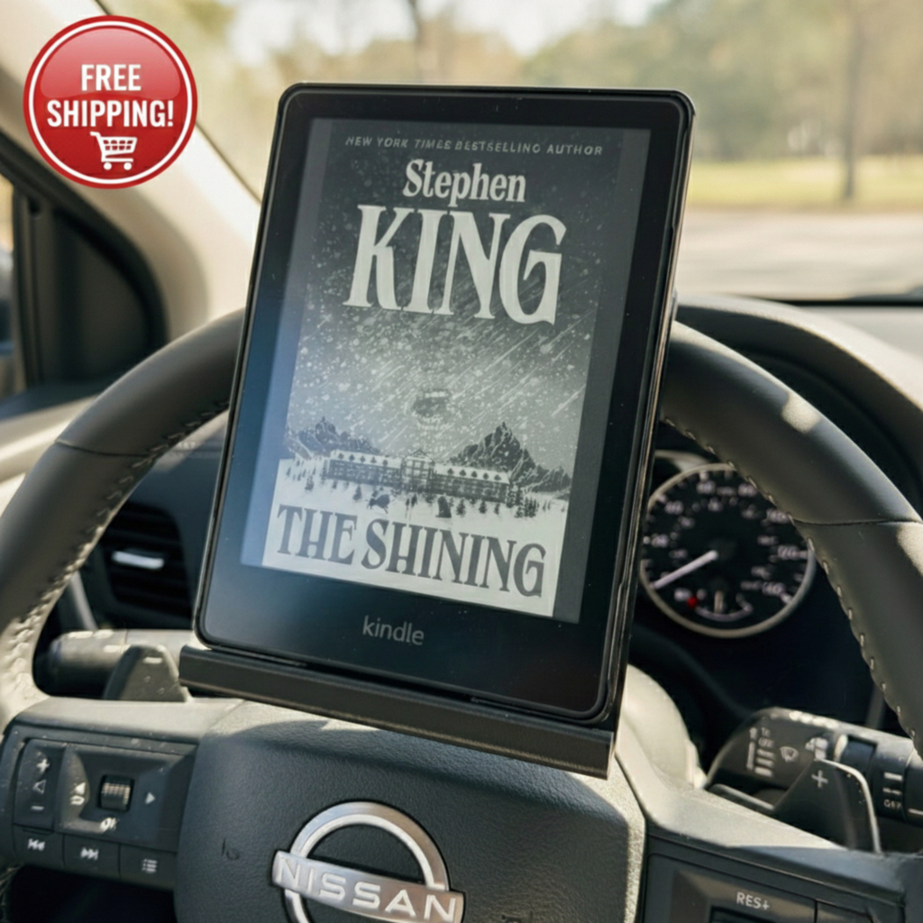 Steering Wheel Tablet & Kindle Holder – Hands-Free Car Mount for Reading, Work & Journaling (Parked Use Only)