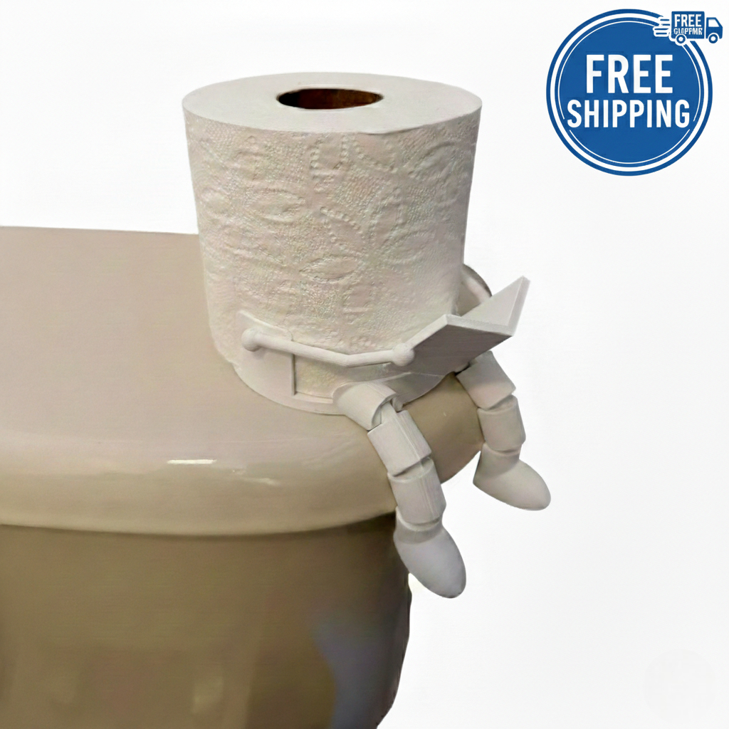 Funny Reading Toilet Paper Holder – 3D Printed Bathroom Decor Gift (Reading Roll Buddy)