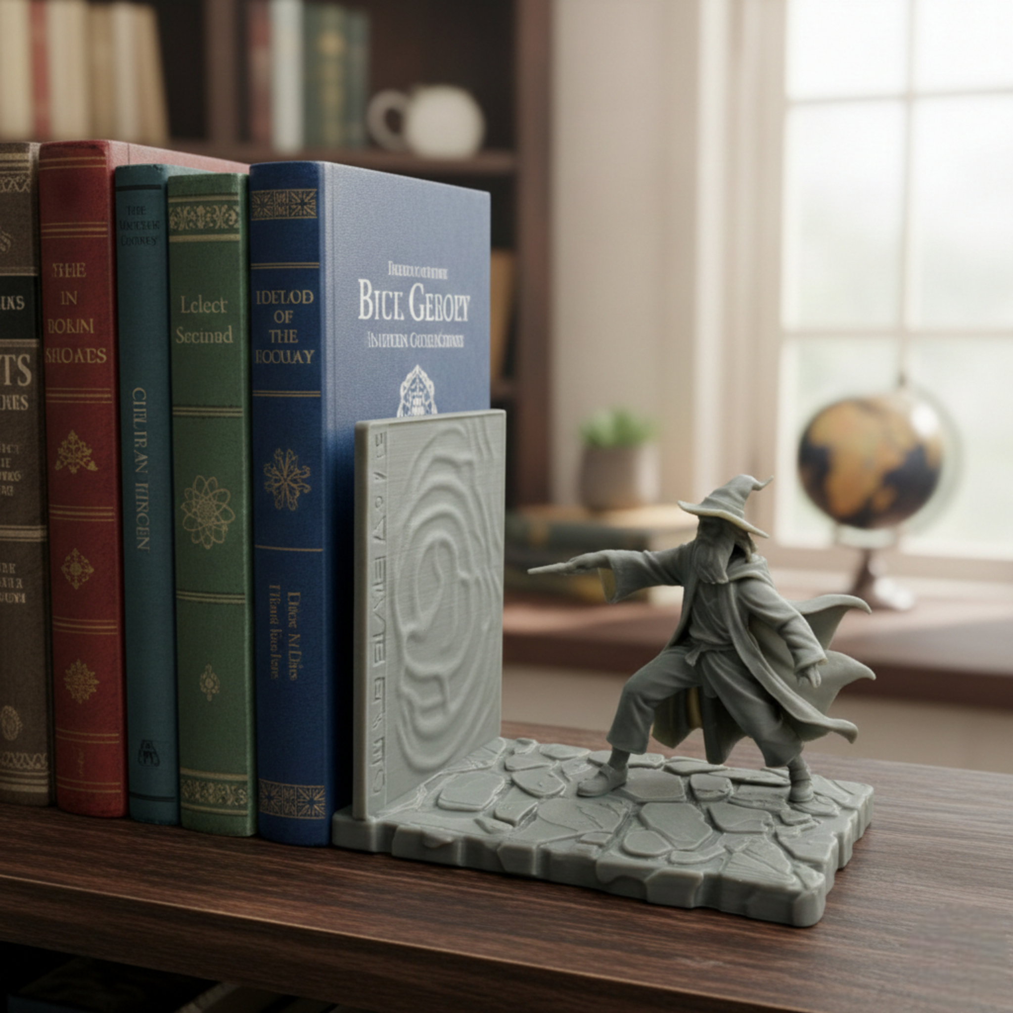 Wizard Bookend – 3D Printed Fantasy Shelf Decor