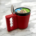 Ice Cream Pint Holder with Spoon Slot – 3D Printed Comfort Grip Mug for 16oz Pints