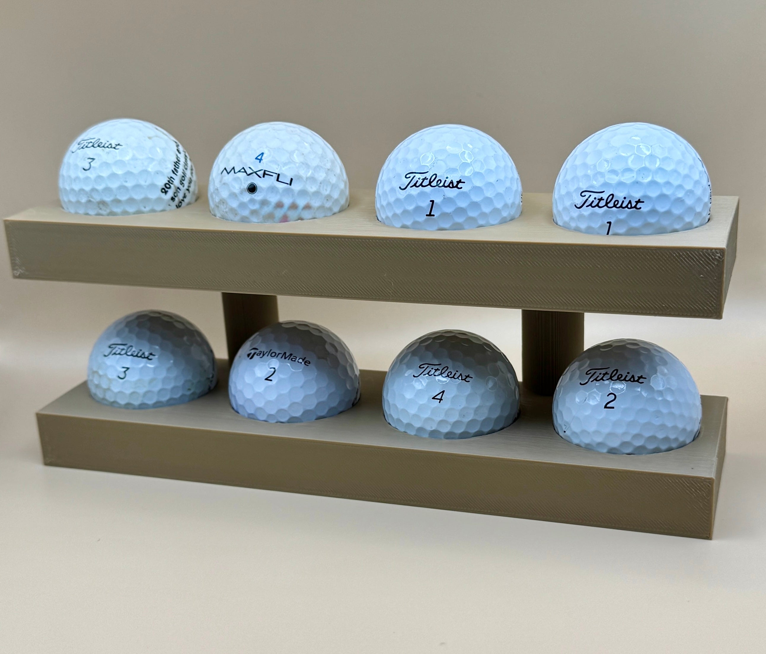 Two-Tier Golf Ball Display - Custom 3D Printed, Multiple Colors Available