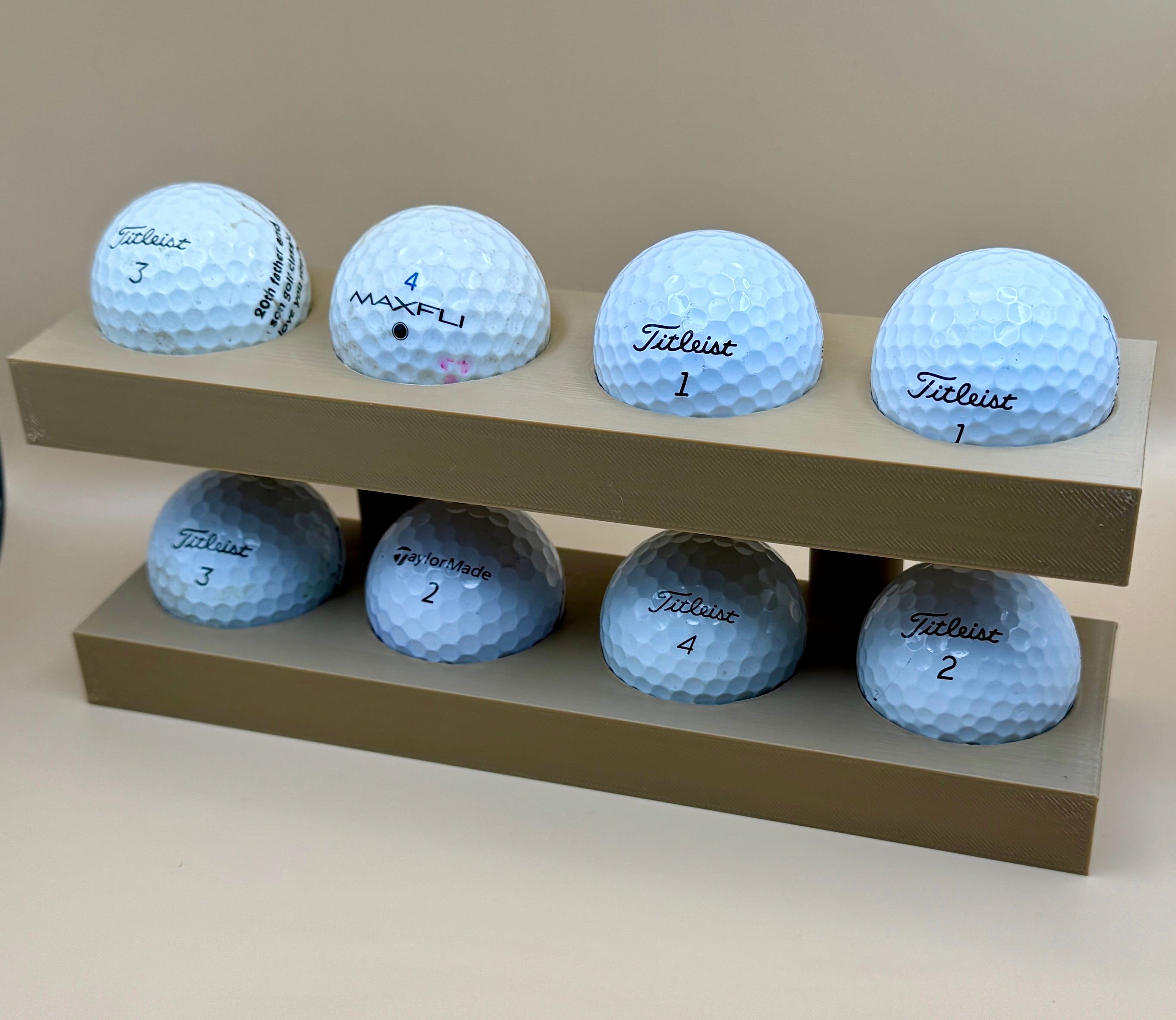 Two-Tier Golf Ball Display - Custom 3D Printed, Multiple Colors Available