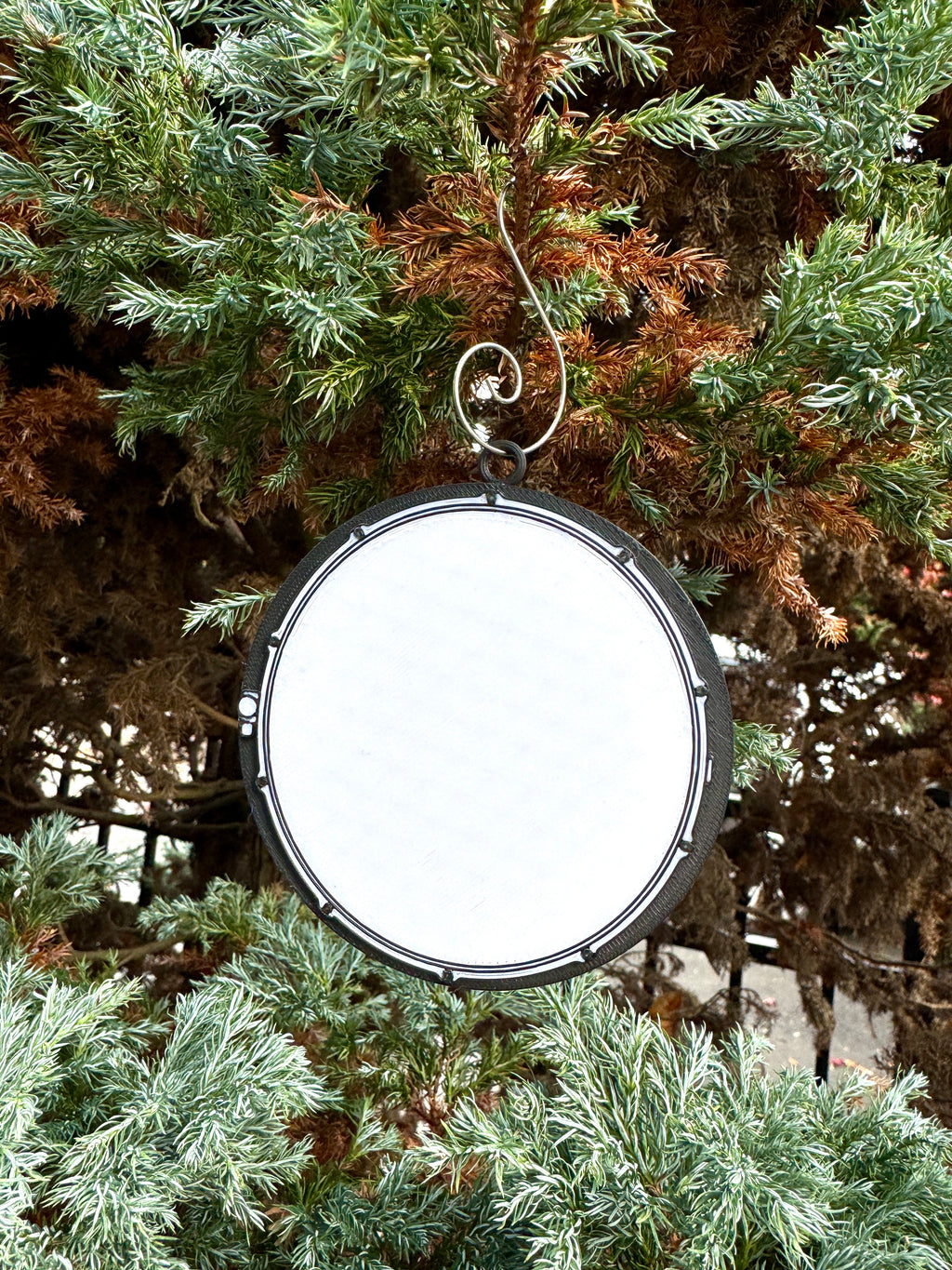 Snare Drum Ornament – 3D Printed Musician Gift, Customizable Holiday Décor