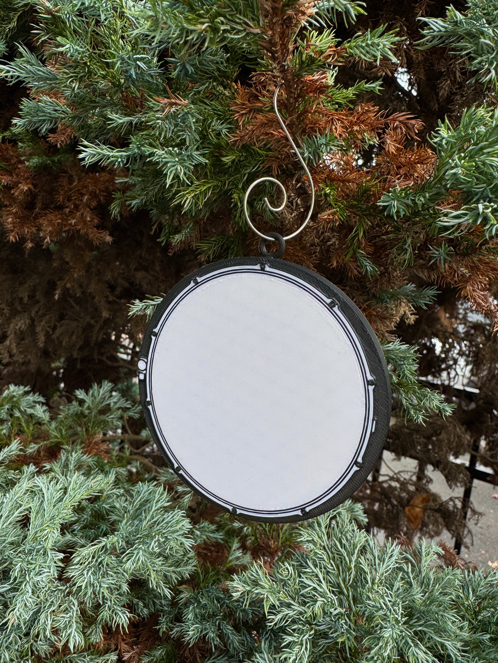 Snare Drum Ornament – 3D Printed Musician Gift, Customizable Holiday Décor