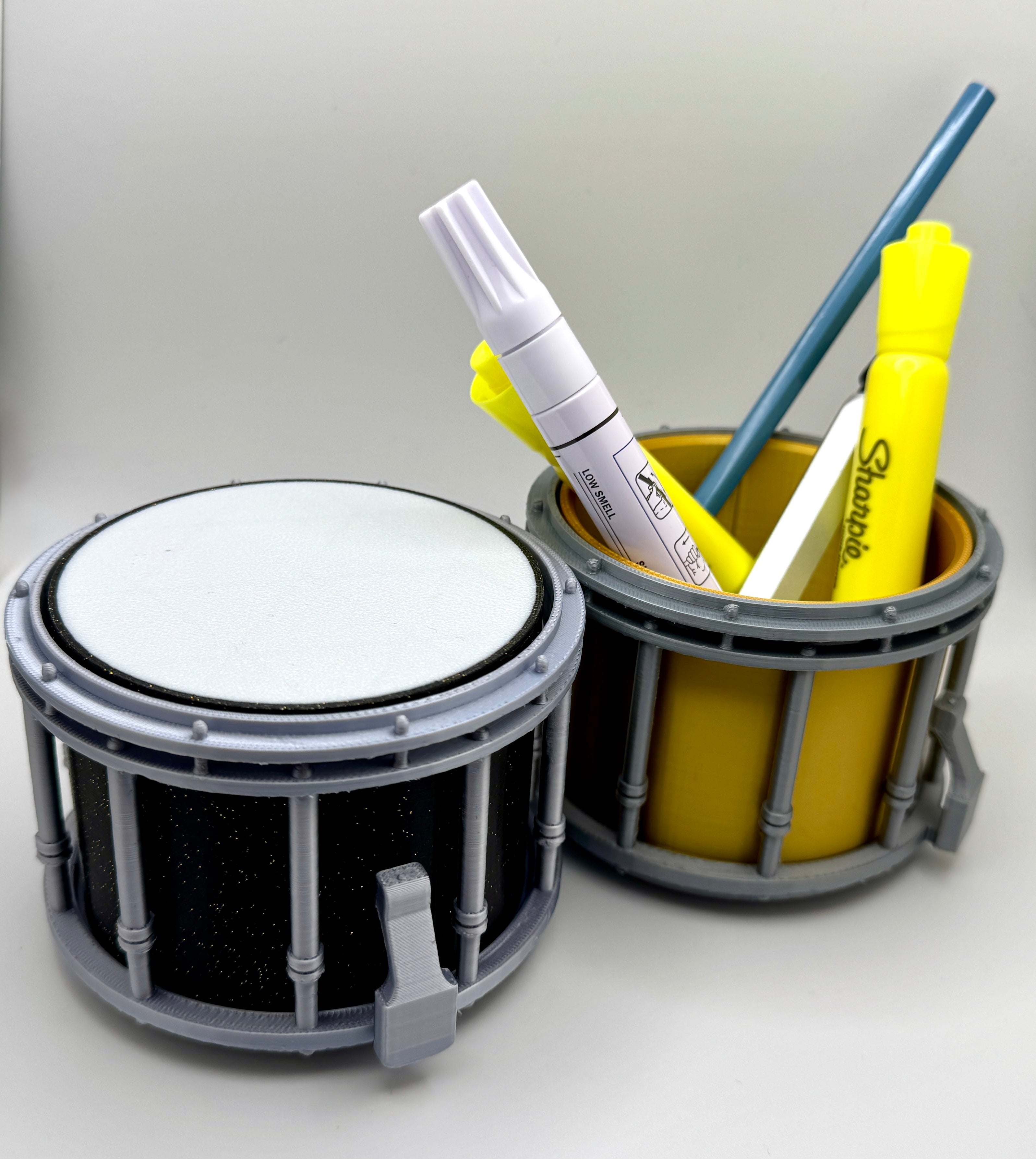 Snare Drum Décor & Desk Organizer – 2-in-1 Customizable Pencil Holder with Interchangeable Inserts - 21+ Colors Available