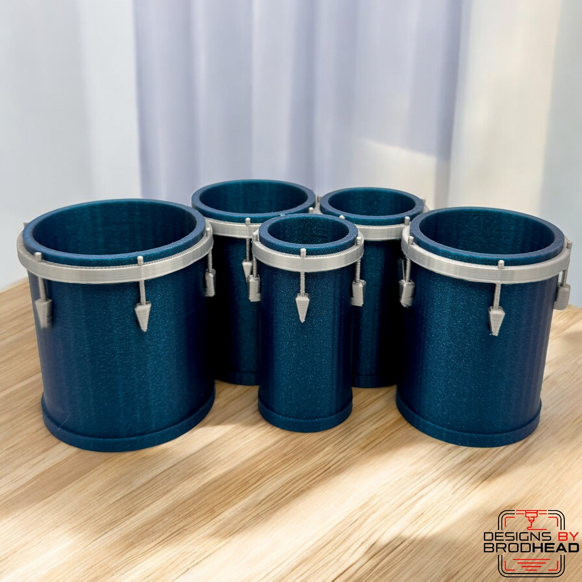 Marching Tenor Drum Desk Organizer – 3D Printed Pencil Holder for Drummers