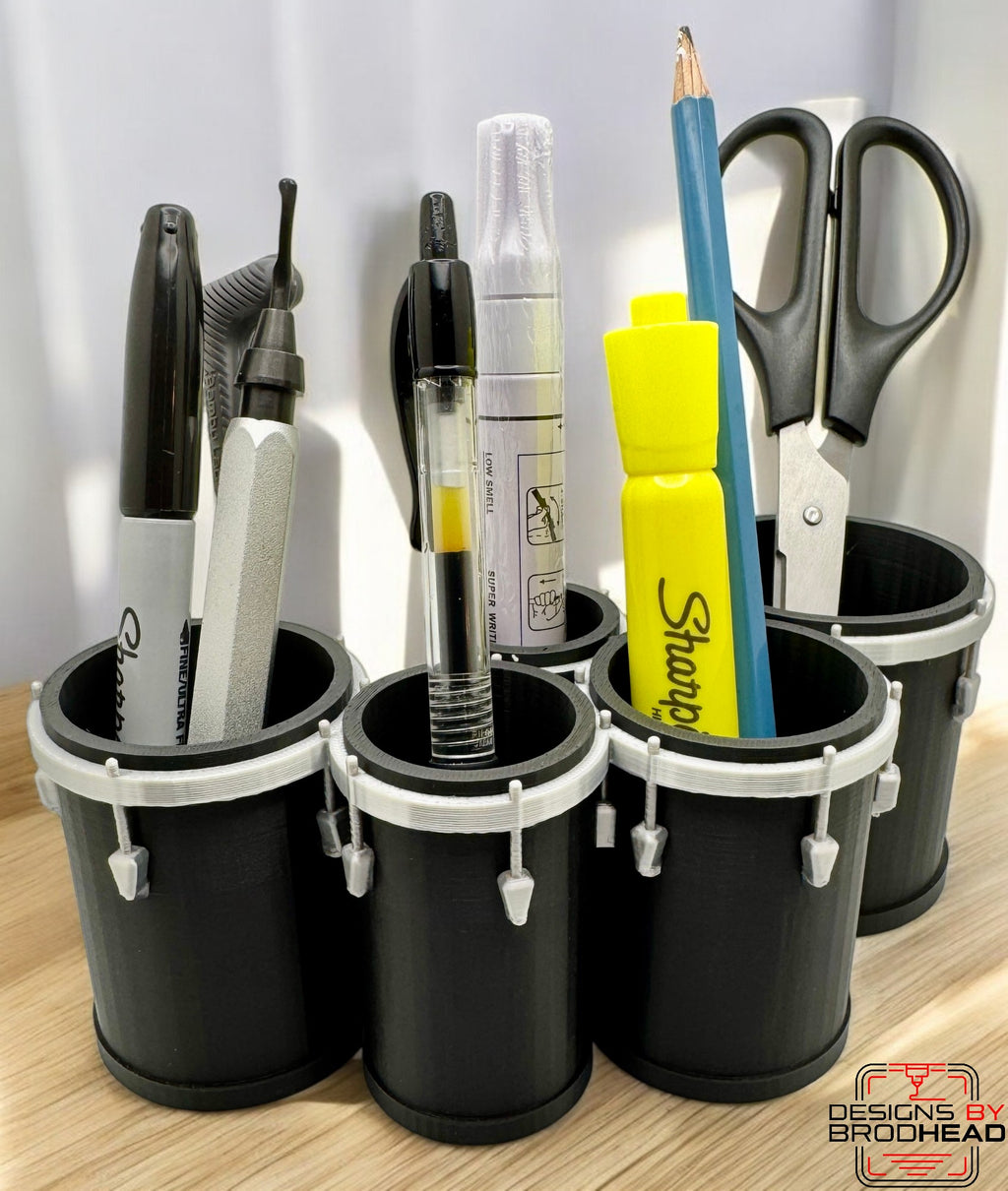 Marching Tenor Drum Desk Organizer – 3D Printed Pencil Holder for Drummers