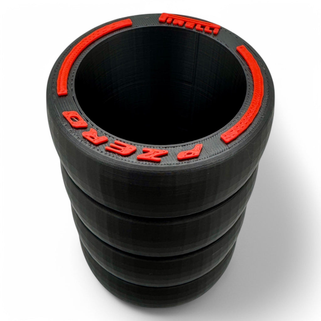 F1 Tyre Stack Can Holder – 3D Printed Racing Drink Holder for 12 oz & Slim Cans