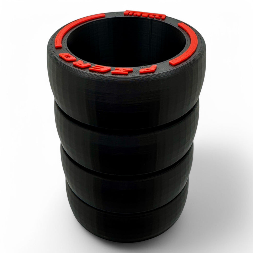 F1 Tyre Stack Can Holder – 3D Printed Racing Drink Holder for 12 oz & Slim Cans