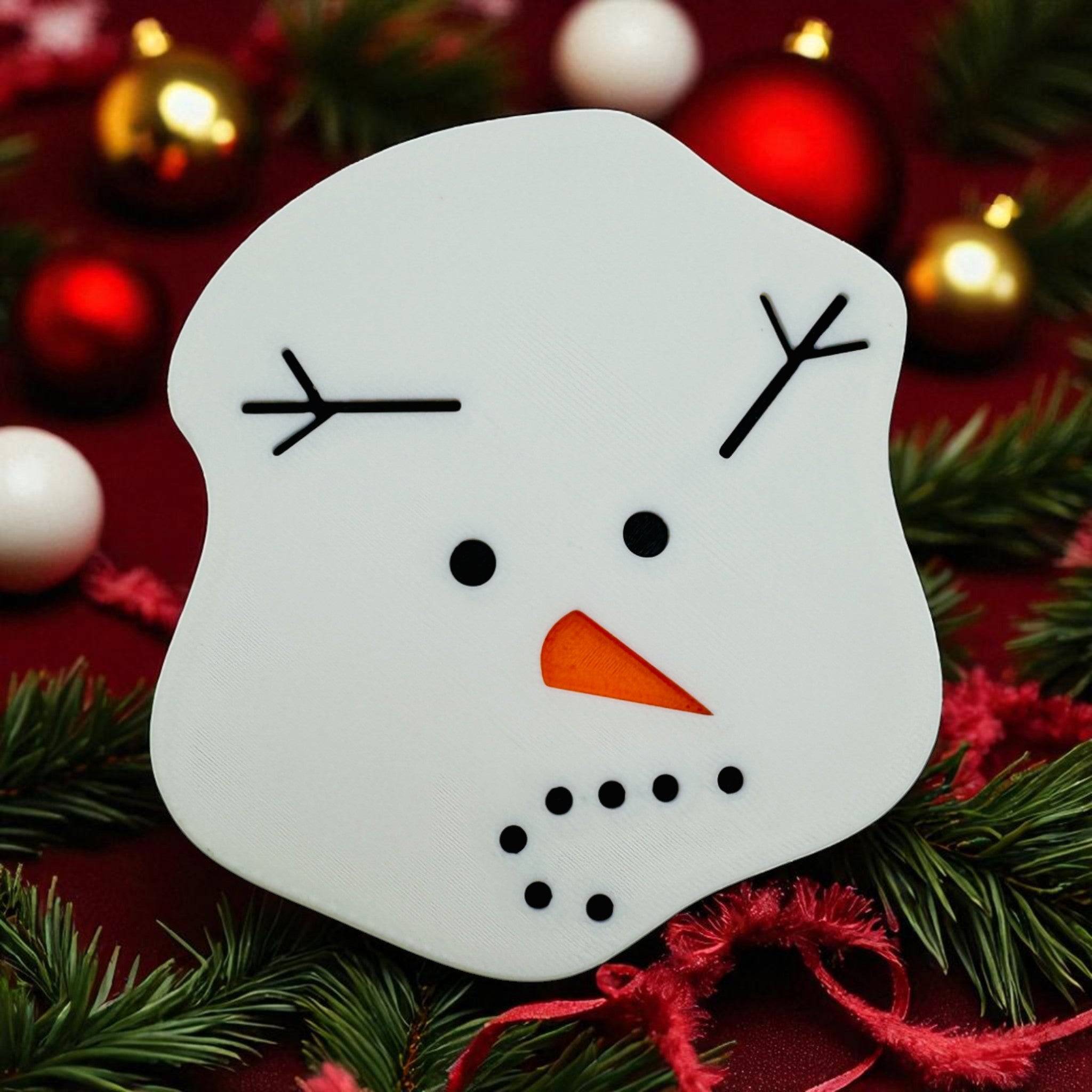 Melted Snowman Coaster Set – Christmas Decoration & Winter Home Décor (Set of 4)