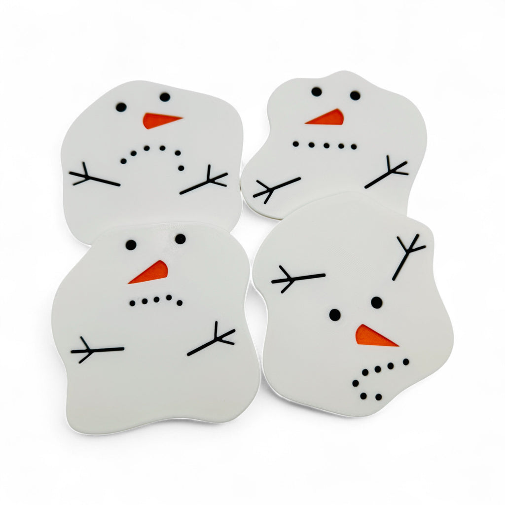 Melted Snowman Coaster Set – Christmas Decoration & Winter Home Décor (Set of 4)