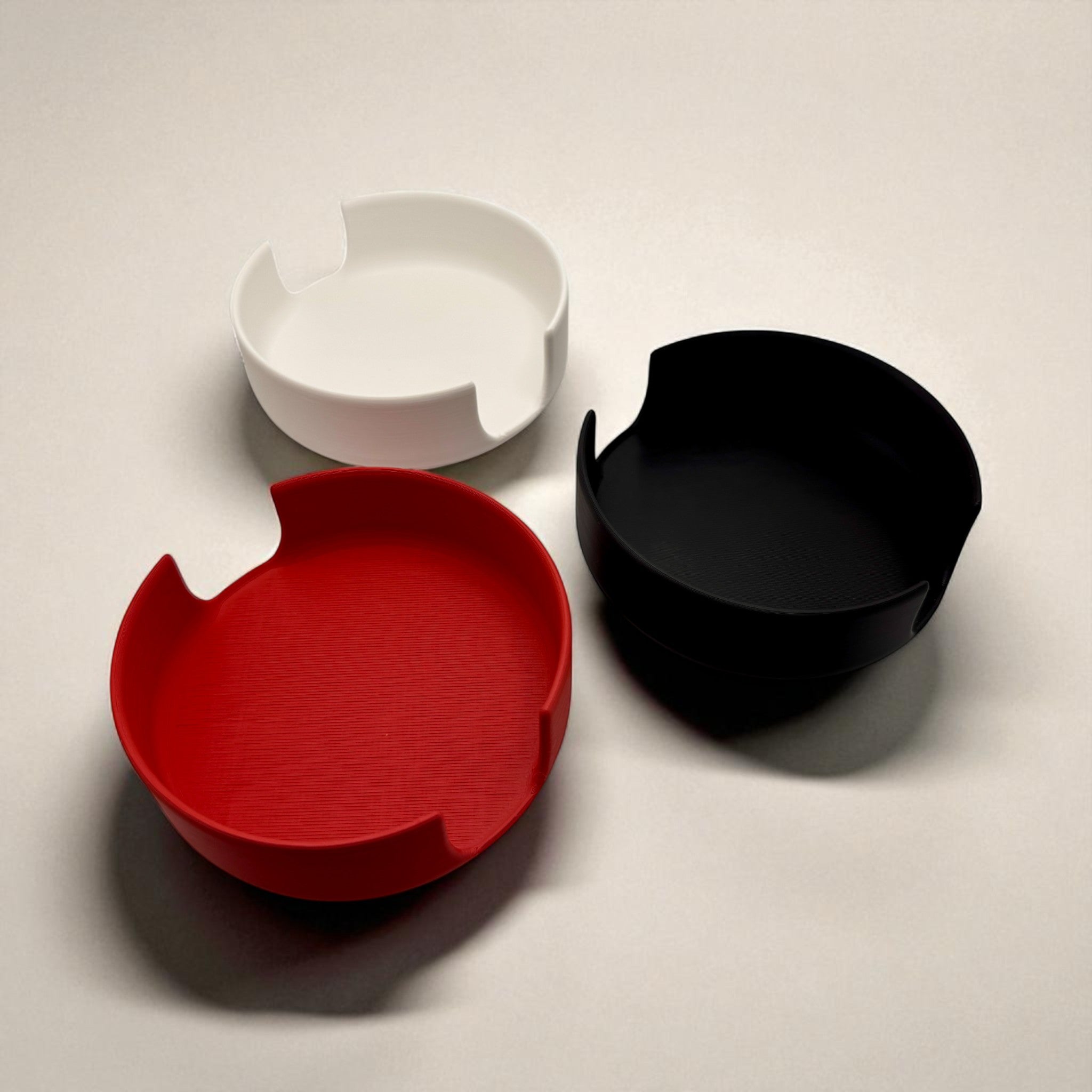 Red & Black "R" Coaster Set with Holder – Non-Slip, Food-Safe, Perfect for Scarlet Knights Fans!