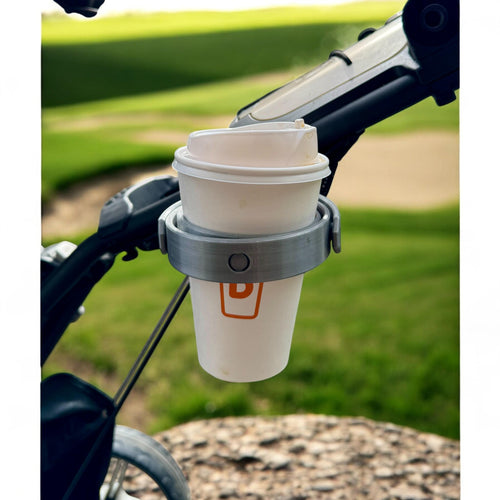 Golf Push Cart Cup Holder Gimbal: Stabilized DrinkLock for CaddyTek/Clicgear