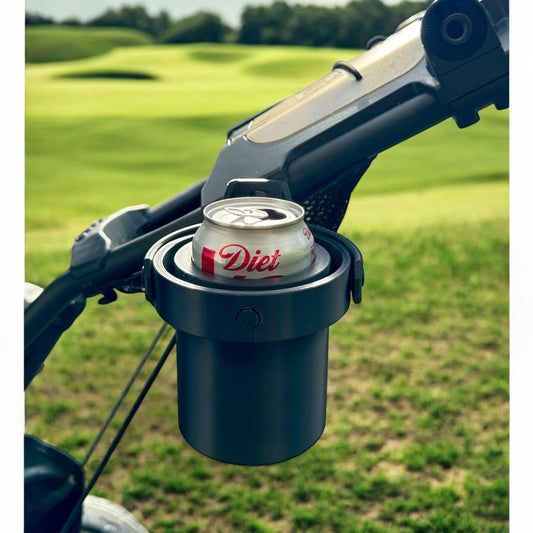 Golf Push Cart Cup Holder Gimbal: Stabilized DrinkLock for CaddyTek/Clicgear