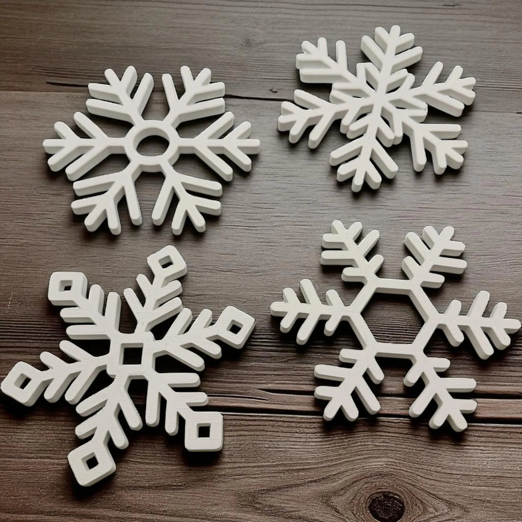Snowflake Coasters Set: Matte, Hosting Accessories, Winter Holiday Table Decor