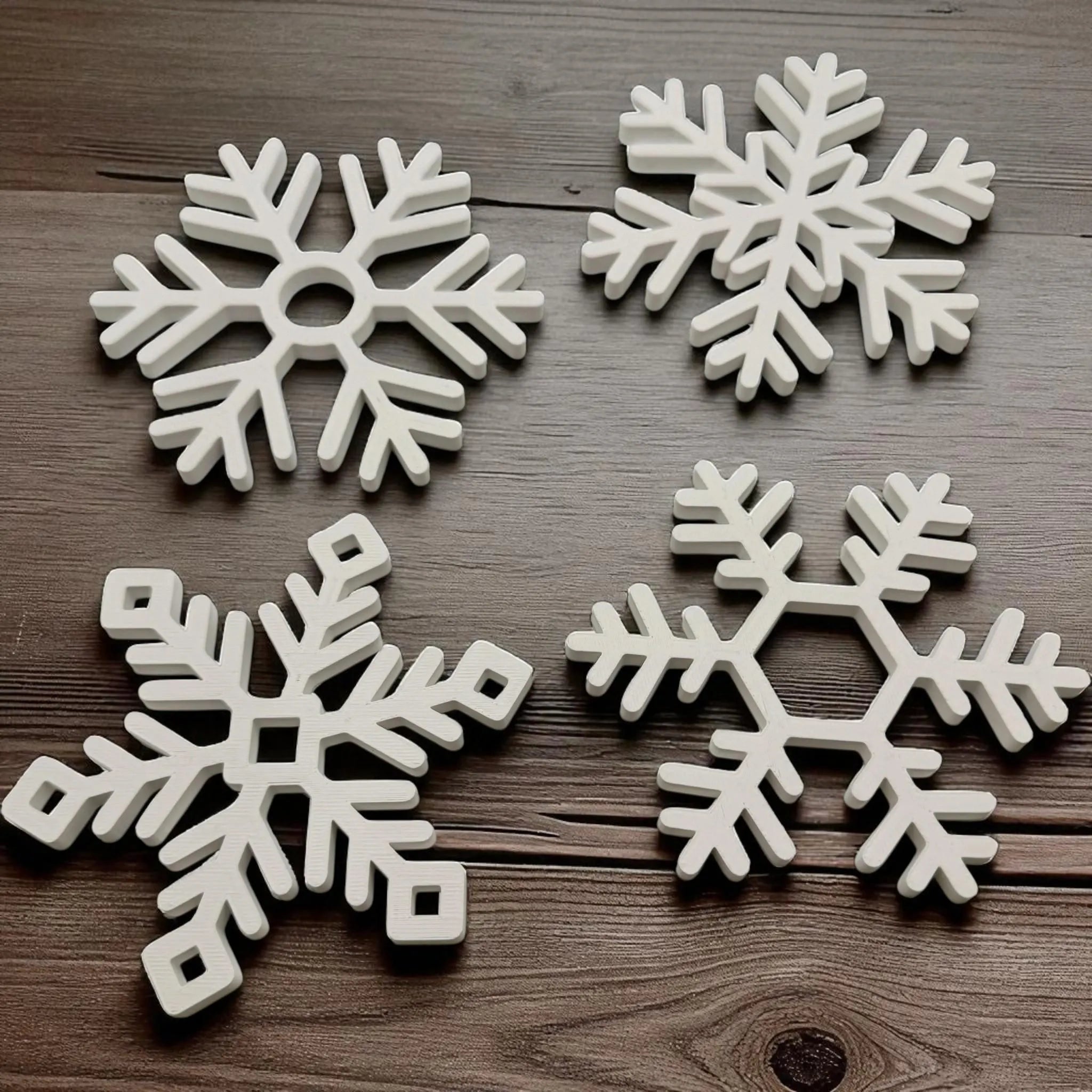 Snowflake Coasters Set: Matte, Hosting Accessories, Winter Holiday Table Decor