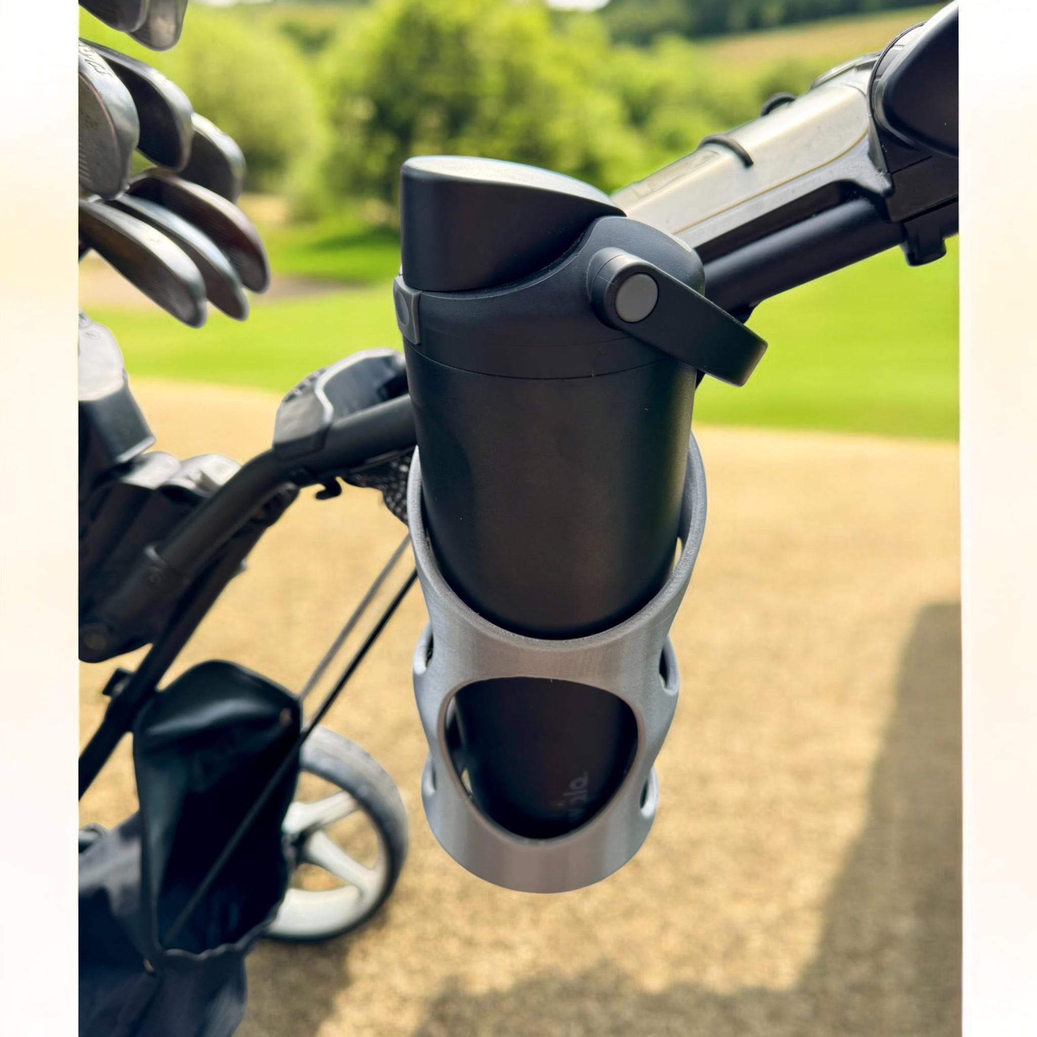 Golf Push Cart Bottle Holder: Universal Fit for Yeti, Owala, Hydro Flask