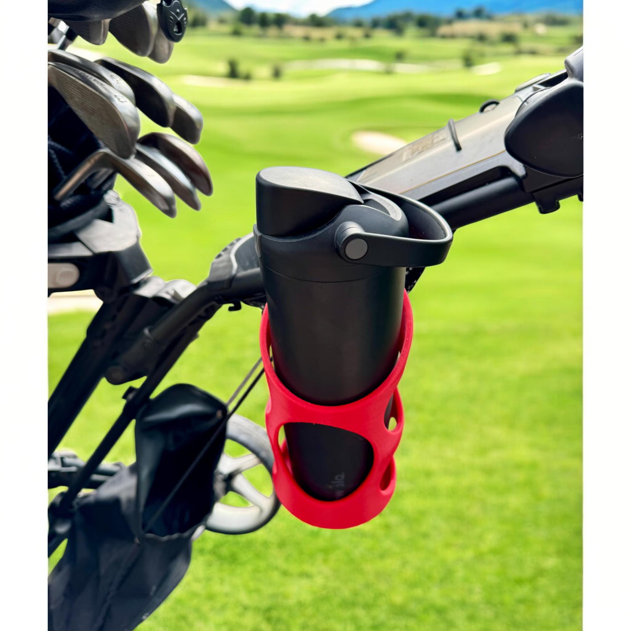 Golf Push Cart Bottle Holder: Universal Fit for Yeti, Owala, Hydro Flask