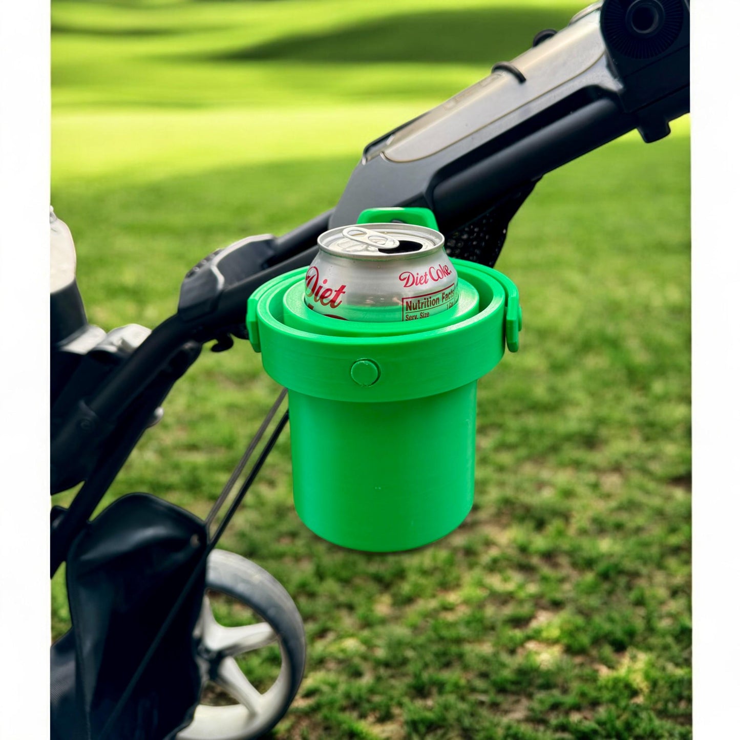 Golf Push Cart Cup Holder Gimbal: Stabilized DrinkLock for CaddyTek/Clicgear