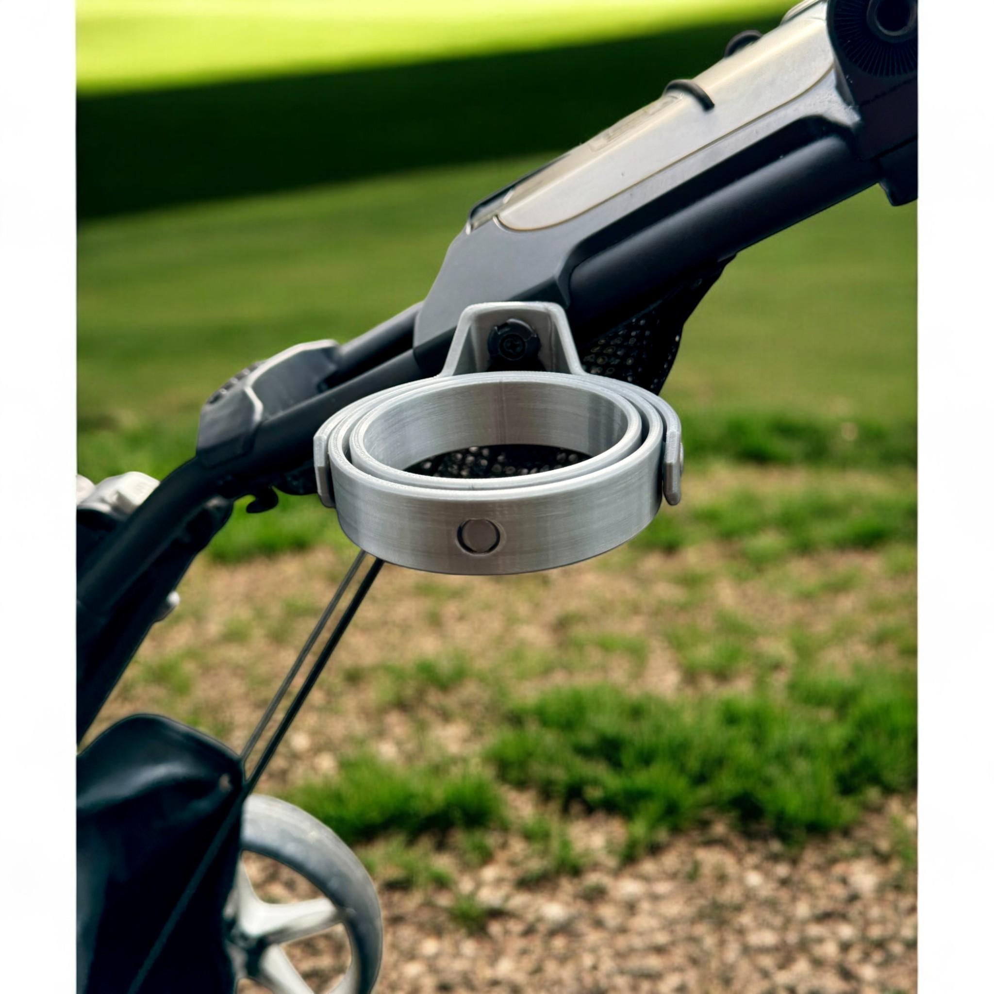 Golf Push Cart Cup Holder Gimbal: Stabilized DrinkLock for CaddyTek/Clicgear